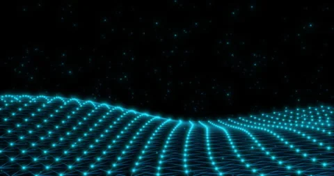 Waving interweaving of dots and lines, a network 1 Stock Footage 305277773