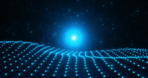 Waving interweaving of dots and lines, a network 2 Stock Footage 305277777