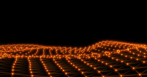 Waving interweaving of dots and lines, a network 7 Stock Footage 305278906