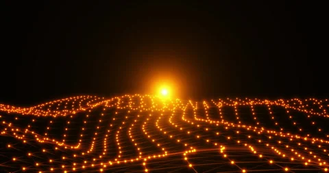 Waving interweaving of dots and lines, a network Stock Footage 305278973