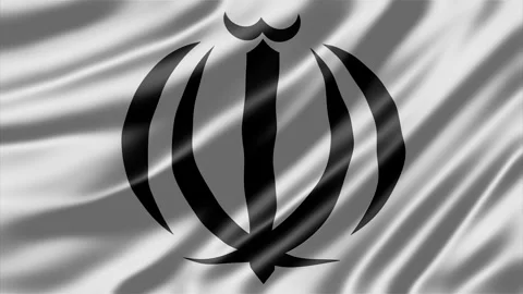 Waving Iran emblem animation featuring smooth silk fabric texture Stock Footage 343936533
