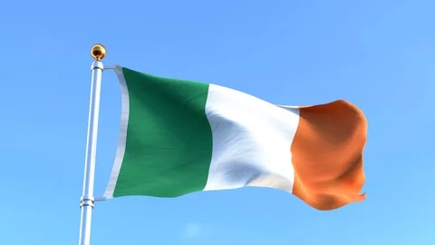 Waving Irish Flag 스톡 동영상 91348684