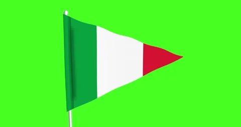 Waving Italian flag, 4K animation on gre... | Stock Video | Pond5