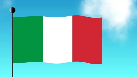 Waving Italy flag Stock Footage 189417480
