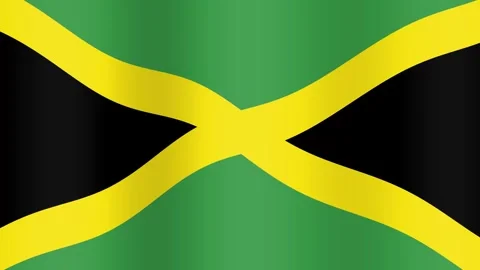 Waving Jamaica Flag Background Loop with Realistic Fabric Texture Stock Footage 341066964
