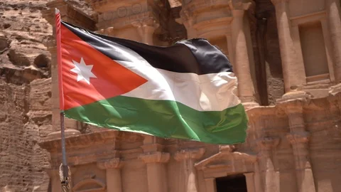 Waving Jordan flag Video stock 126156816