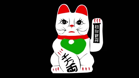 Waving Kitty Stock Footage 145776979