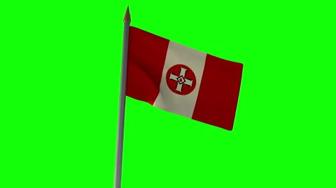 Waving ku-klux-klan flag on greenscreen Video stock 47373550