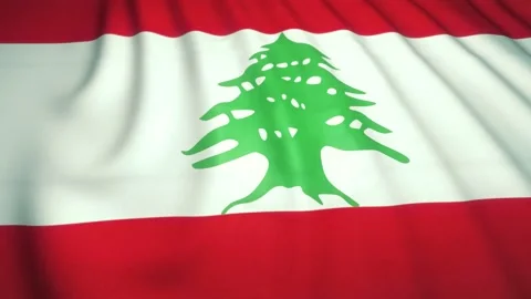 Waving Lebanon flag in 4K, loop realistic animation Stock Footage 136684380