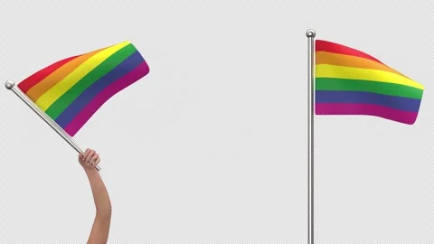 Waving LGBT flag - 3d render looped with alpha channel. Stock Footage 243892829
