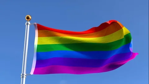 Waving LGBT Flag - 3d Rendering 스톡 동영상 91125579