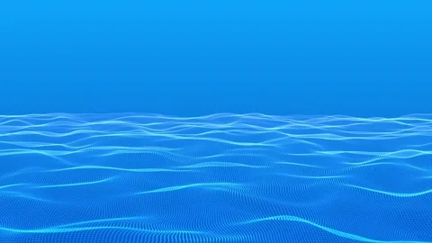 Waving lights pattern blue technology background Stock Footage 304184980