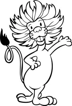 Waving lion Stock Illustration