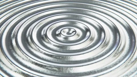 Waving liquid silver or tin textured metal surface looping 3D animation Stock Footage 173802964