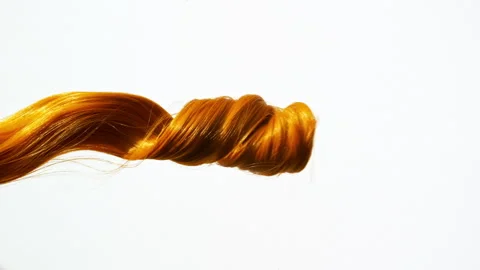 Waving of locks, bunch of brown, redheads shiny wavy hair. Slow Motion. Hair Stock Footage 267974169