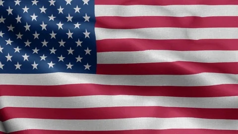Waving loop 4k National Flag of USA Stock Footage 123917673