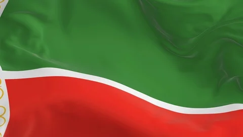 Waving  looped flag as  background Chechen Republic Stock Footage 96019812