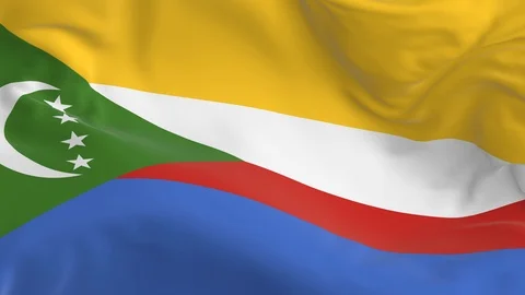 Waving  looped flag as  background Comoros Stock Footage 96020100