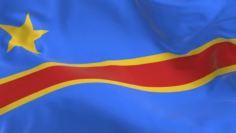 Waving  looped flag as  background Congo Democratic Republic Stock Footage 96020144