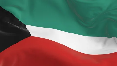 Waving  looped flag as  background  Kuwait Stock Footage 96033600
