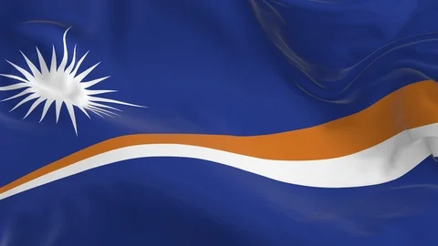 Waving  looped flag as  background  Marshall Islands Stock Footage 96034772