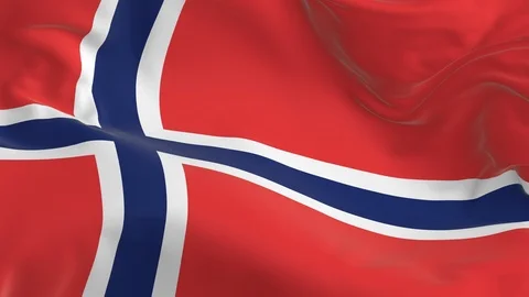Waving  looped flag as  background Norway Stock Footage 96036053