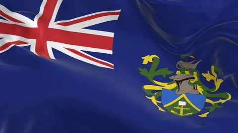 Waving  looped flag as  background Pitcairn Islands Stock Footage 96039293