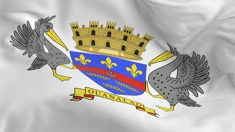 Waving  looped flag as  background Saint Barthelemy Stock Footage 96037320