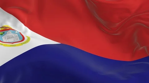 Waving  looped flag as  background Saint Martin Stock Footage 96037488