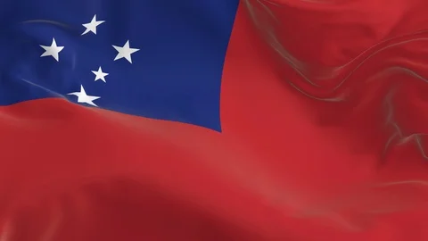 Waving  looped flag as  background  Samoa Stock Footage 96037757