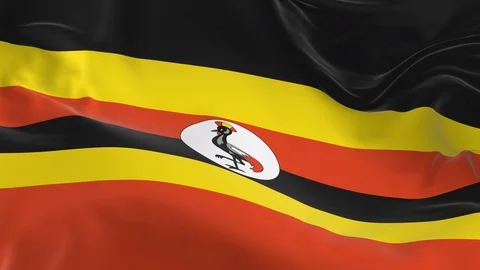 Waving  looped flag as  background Uganda Stock Footage 96048091