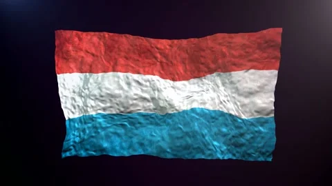 Waving Luxembourg  flag on dark background. Stock Footage 182913359