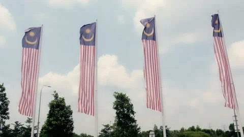Waving Malaysia Flag Stock Footage 137982025
