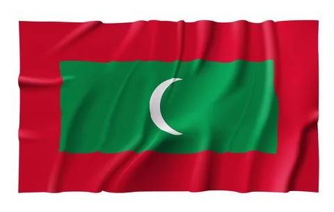 Waving Maldives Flag Stock Illustration