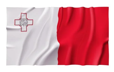 Waving Malta Flag Stock Illustration
