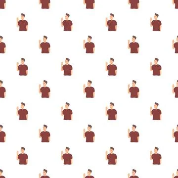 Waving man avatar repeated pattern background Stock Illustration
