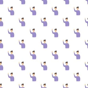 Waving man cartoon pattern showing greeting or asking Stock Illustration