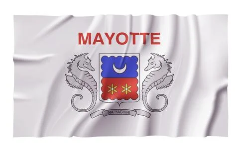 Waving Mayotte Flag Stock Illustration