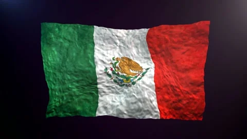 Waving Mexico  flag on dark background. Stock Footage 180484801