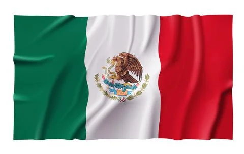 Waving Mexico Flag Stock Illustration