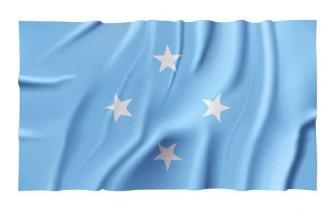 Waving Micronesia Flag Иллюстрация