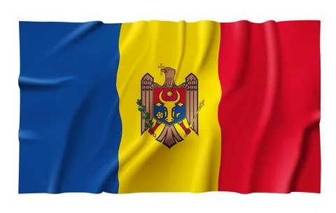 Waving Moldova Flag Stock Illustration