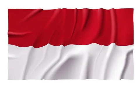 Waving Monaco Flag Stock Illustration