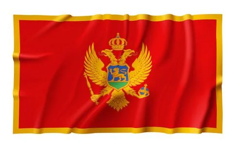 Waving Montenegro Flag Stock Illustration