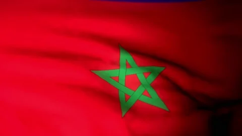 Waving MOROCCO flag for background video Video stock 225246716