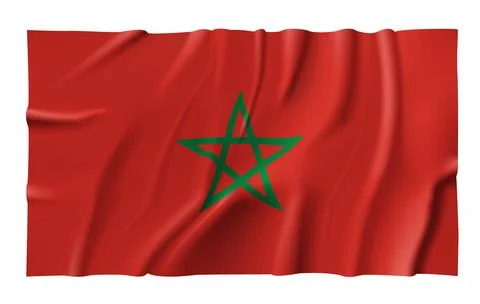 Waving Morocco Flag Stock Illustration