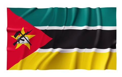Waving Mozambique Flag Stock Illustration