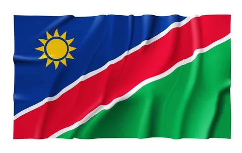 Waving Namibia Flag Stock Illustration