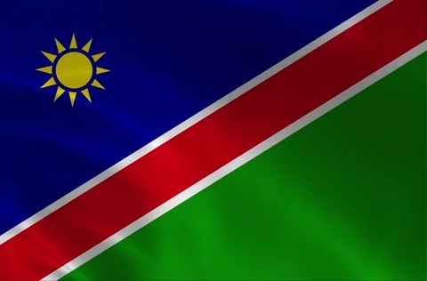 Waving National Flag of Namibia - Realistic Silk Texture Background - Symbo.. Video stock 330299667