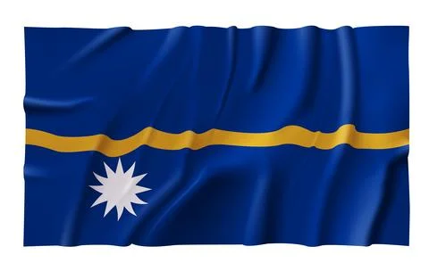Waving Nauru Flag Stock Illustration